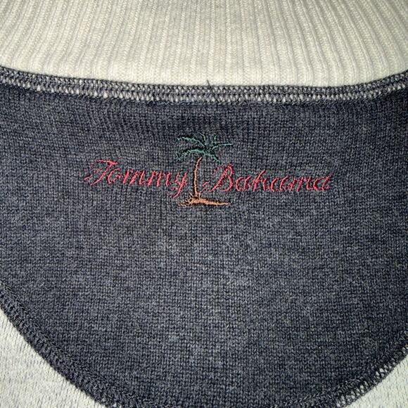 Tommy Bahama Men's Flipshore Half-Zip Reversible Sweatshirt Black-Stone size XL - Picture 6 of 6